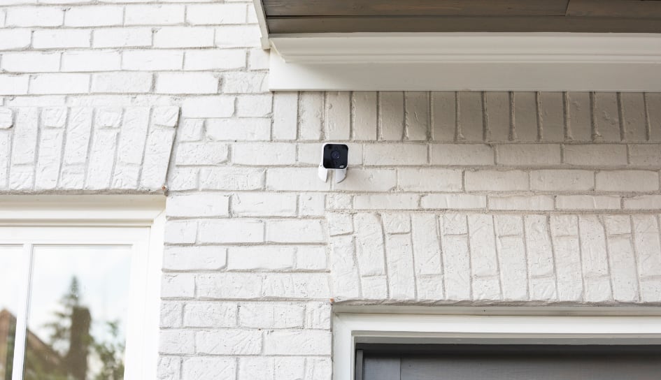 ADT outdoor camera on a Logan home